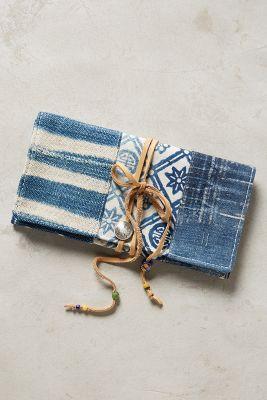 Anthropologie Salvaged Indigo Clutch