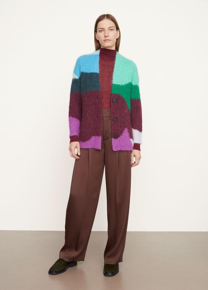 Vince Intarsia Wave Cardigan