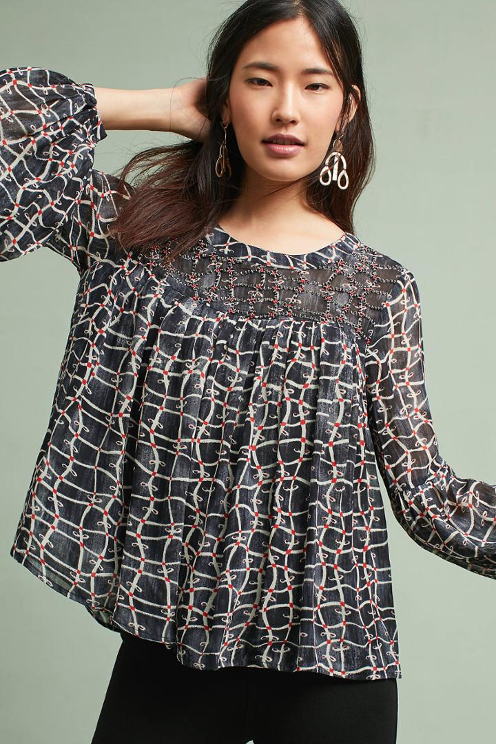Velvet By Graham & Spencer Jewel Chiffon Blouse