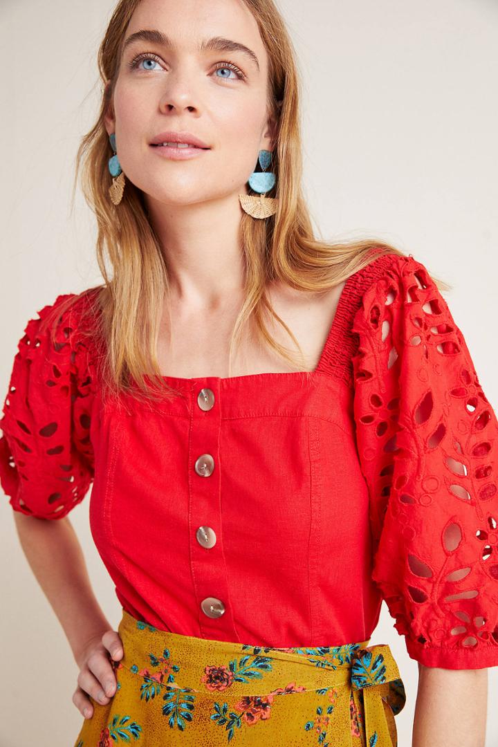 Maeve Christiana Eyelet Blouse
