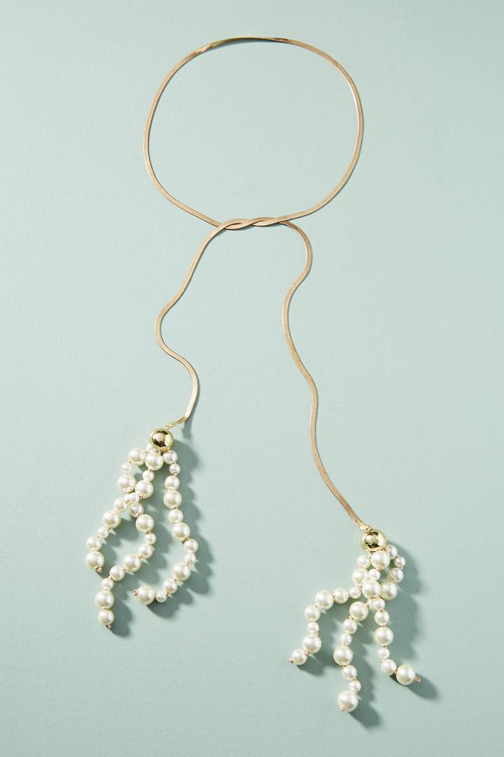Anthropologie Frosted Lariat Necklace