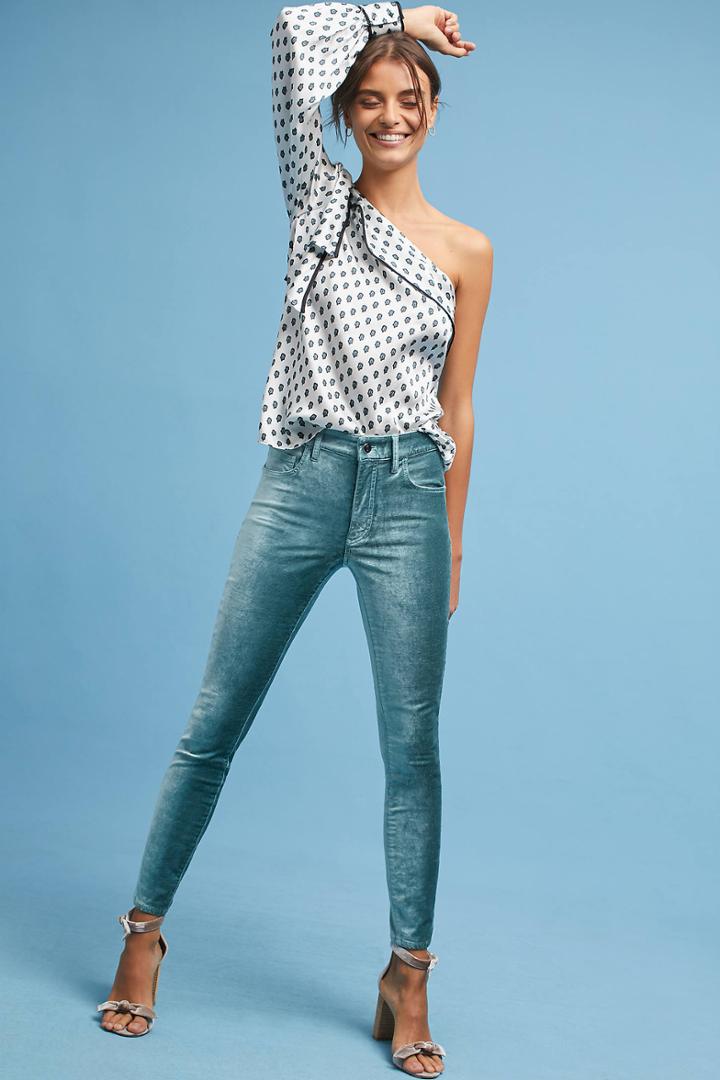 Pilcro And The Letterpress Pilcro Mid-rise Skinny Velvet Jeans