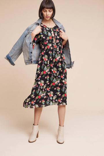 Nieves Lavi Sakura Silk Midi Dress