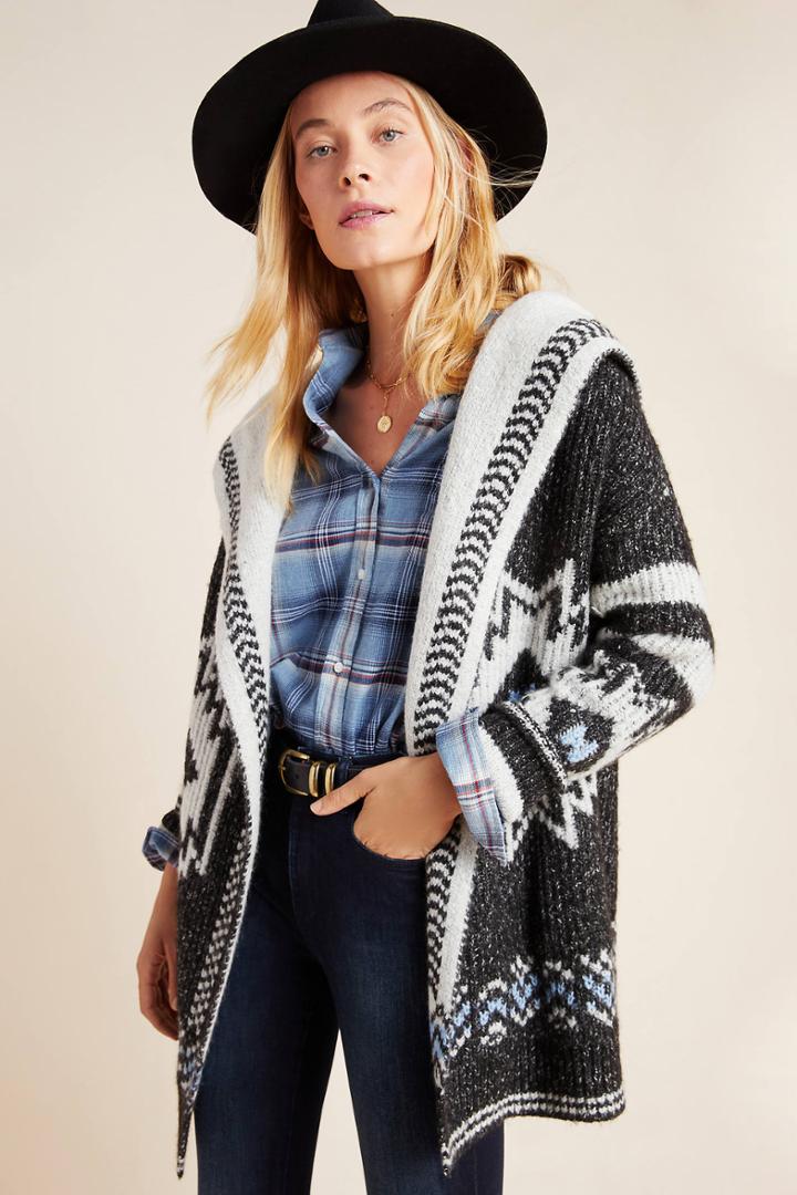 Anthropologie Nia Geometric Cardigan
