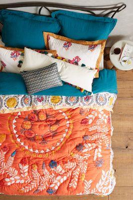 Anthropologie Zocalo Embroidered Quilt