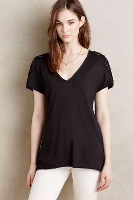 Sloane Rouge Lace Epaulet Tee