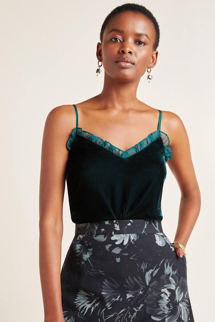 Sunday In Brooklyn Sylvia Ruffled Velvet Cami