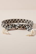 Anthropologie Black-and-white Woven Belt