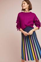 Maeve Rainbow Pleated Contrast Skirt