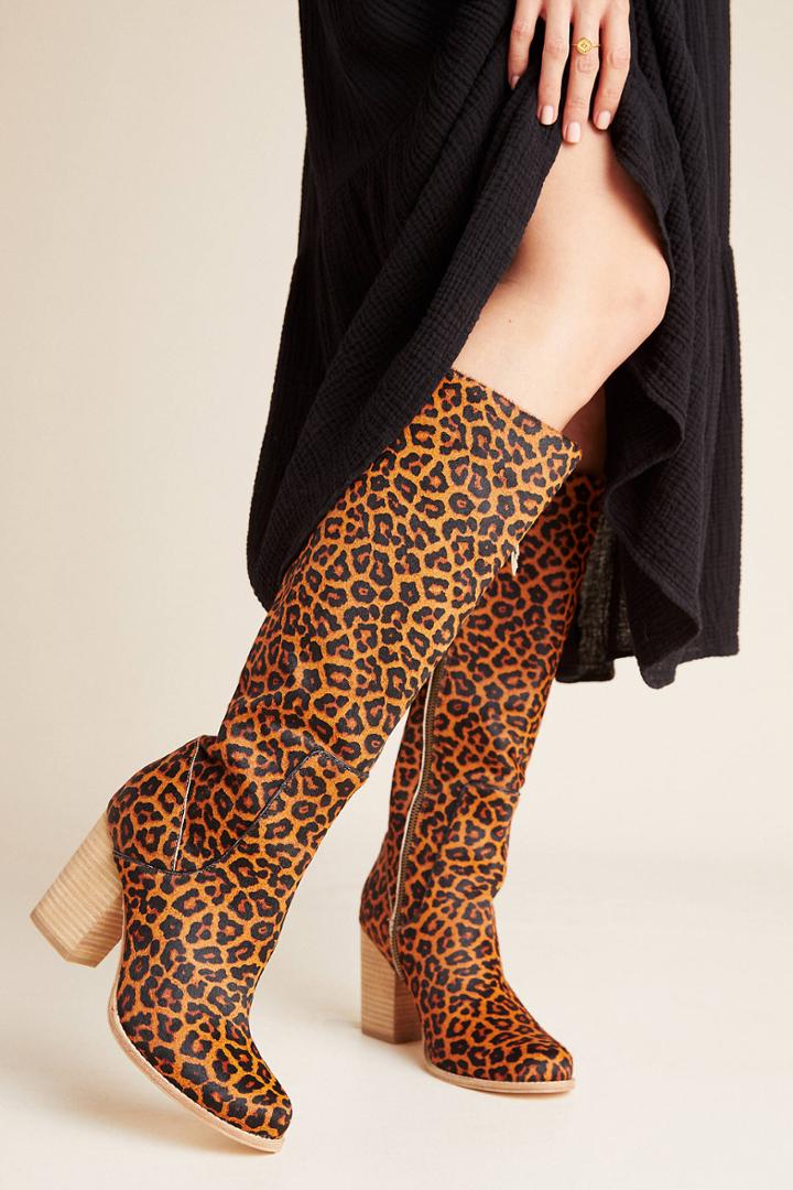 Bill Blass Leopard Knee-high Boots