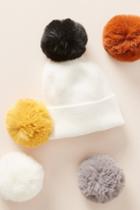 Anthropologie Pick-a-pom Faux Fur Beanie Topper