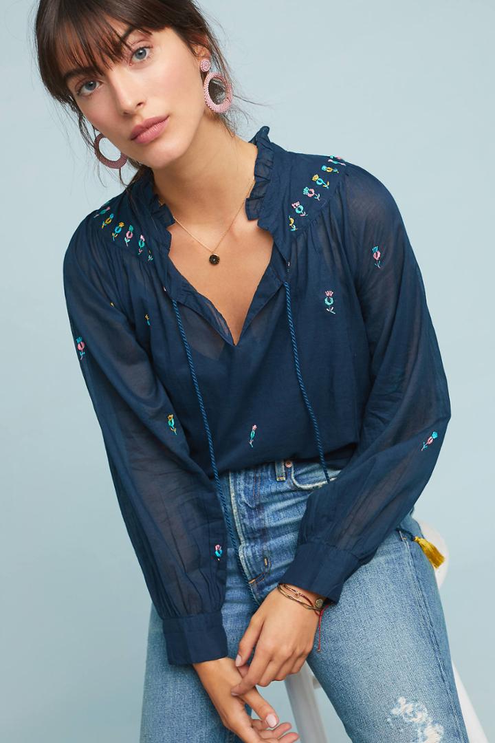 Banjanan Rivera Embroidered Peasant Blouse