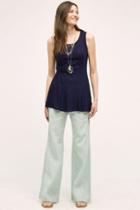 Pilcro Linen Wide-legs Blue Green
