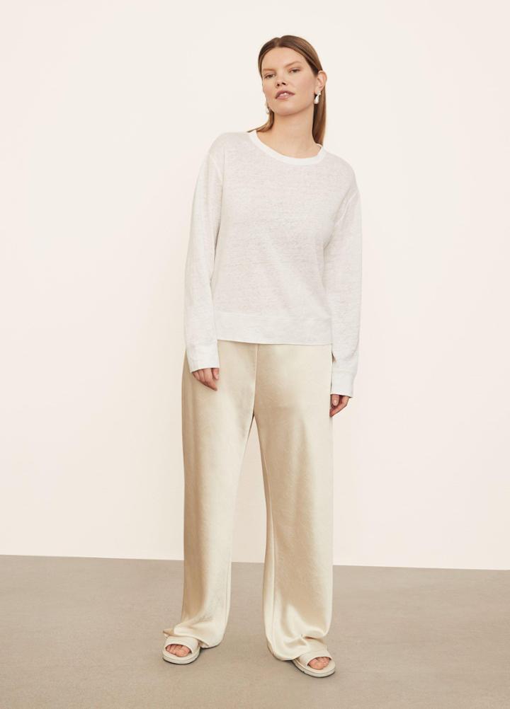 Vince Linen Long Sleeve Pullover Shirt