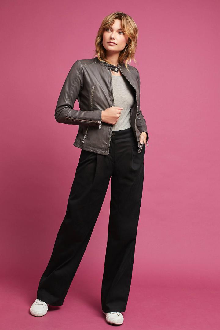Doma Zip-front Leather Jacket