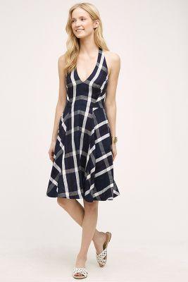 Eva Franco Plaid Halter Dress