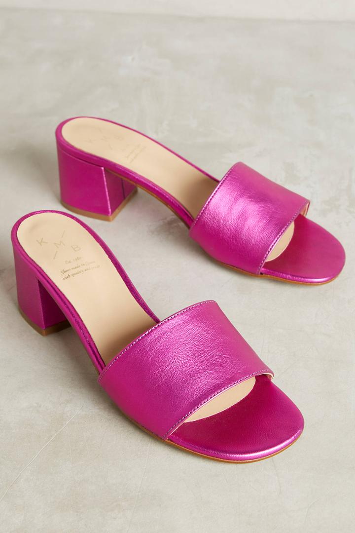 Kmb Metallic Block Heel Sandals
