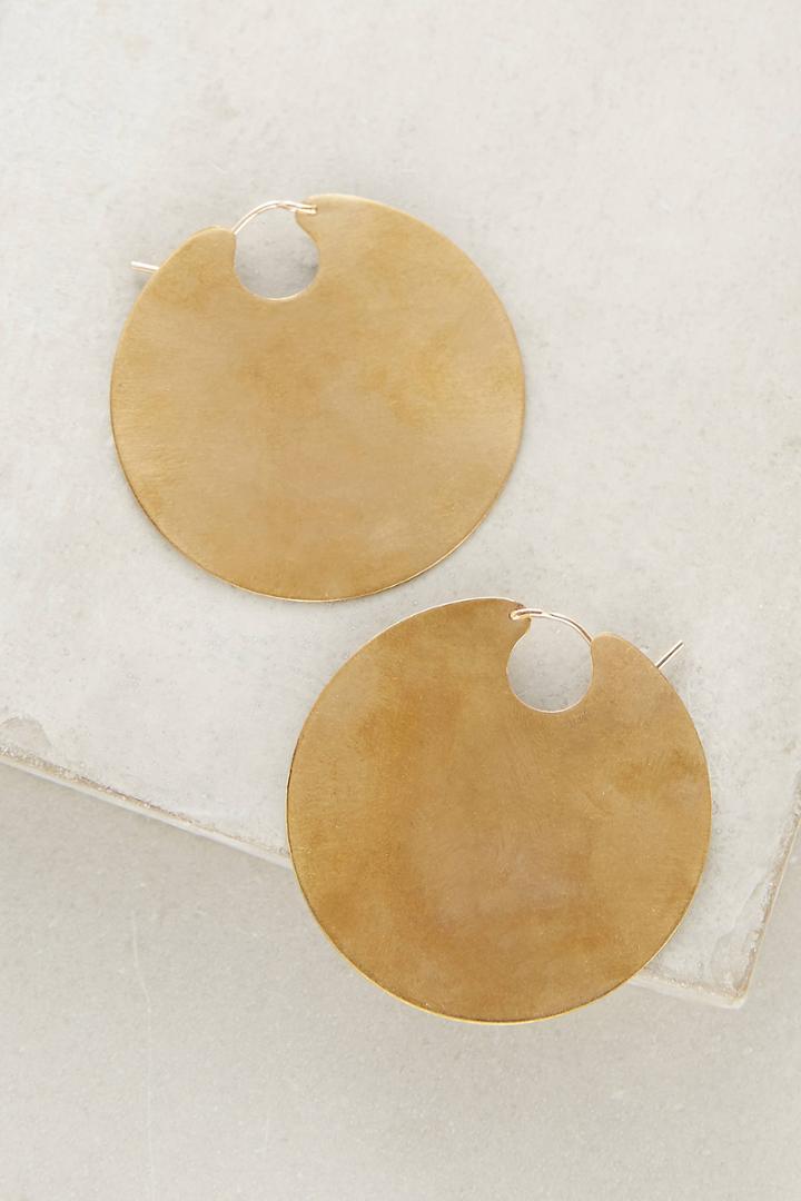 Lila Rice Brass Disco Hoops