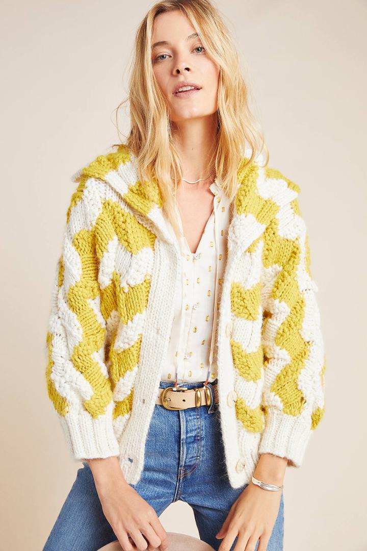 Anthropologie Charley Zig-zag Cardigan