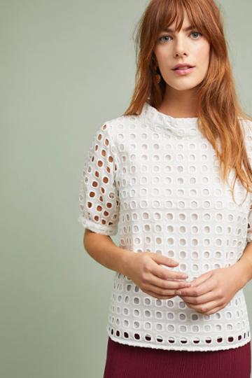 Wolven Eudora Eyelet Top