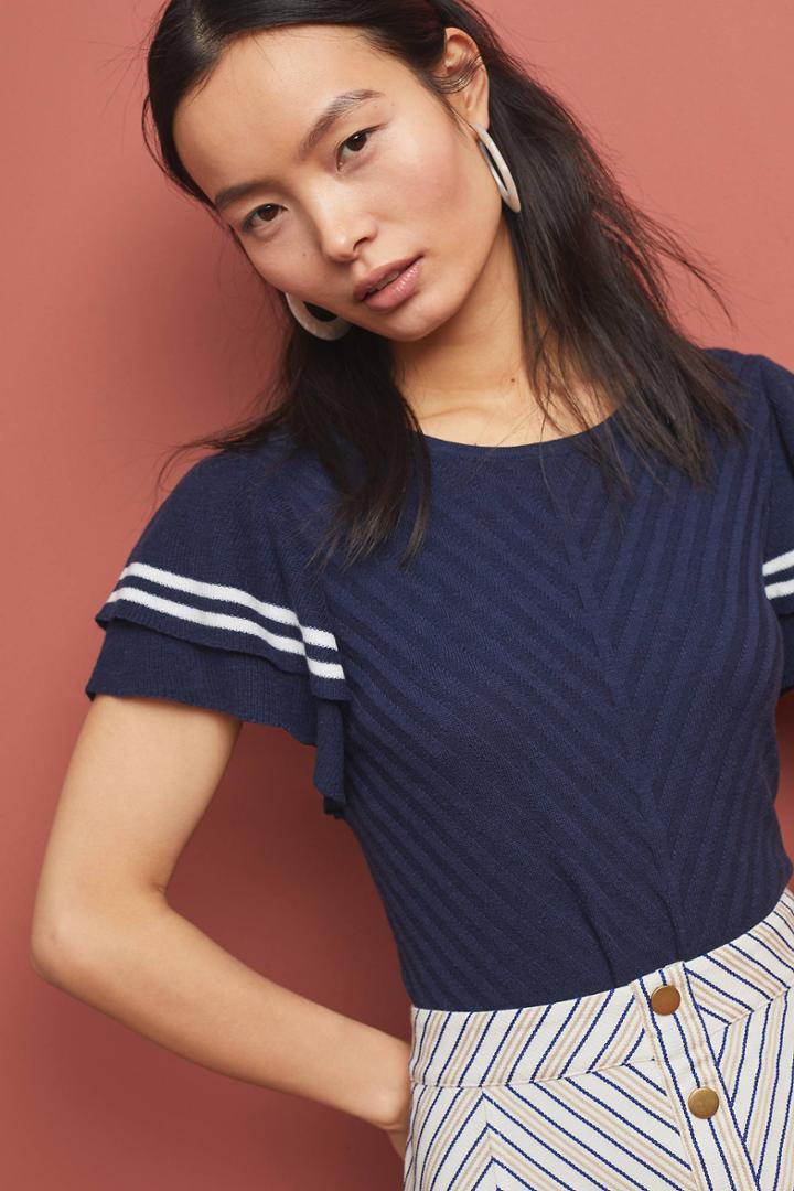 Anthropologie Nautical Sweater Tee