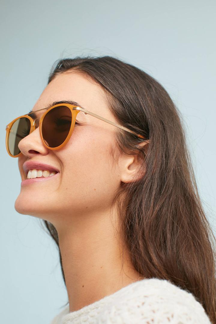 Anthropologie Marigold Brow-bar Aviator Sunglasses