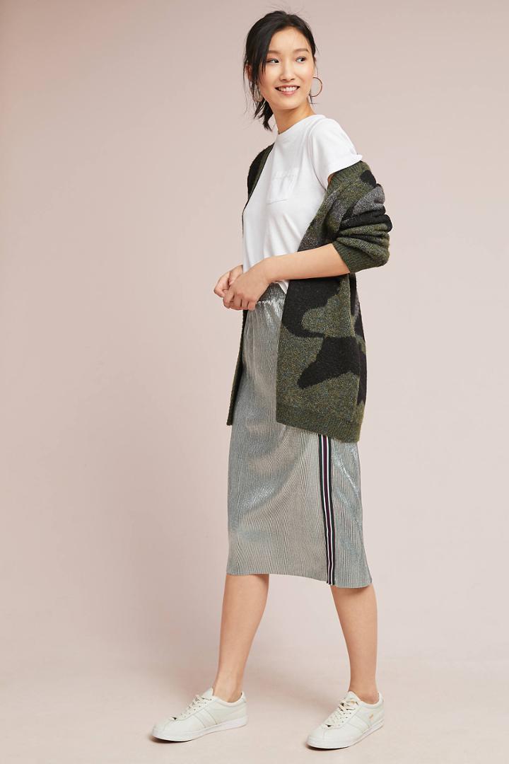 Sunday In Brooklyn Metallic Plisse Skirt