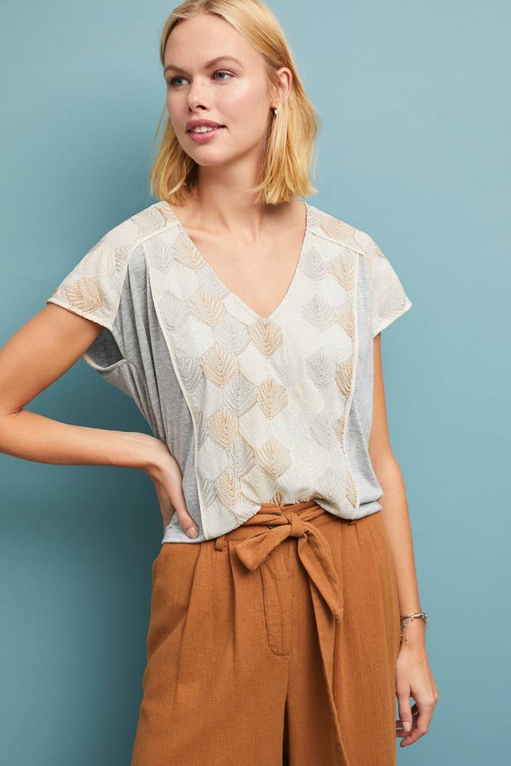 Tiny Sea Fan Embroidered Top