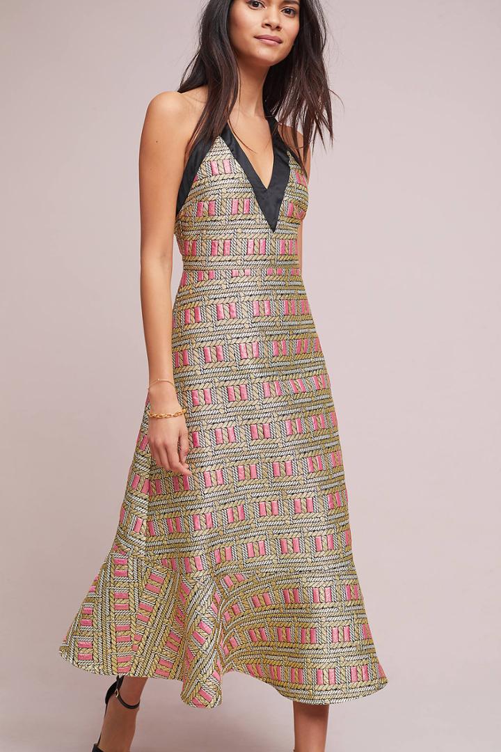 Cynthia Rowley Brocade Halter Dress