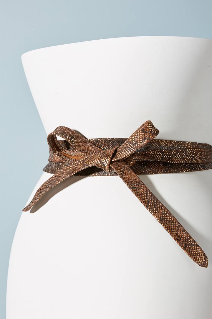 Anthropologie Ada Snake-printed Belt