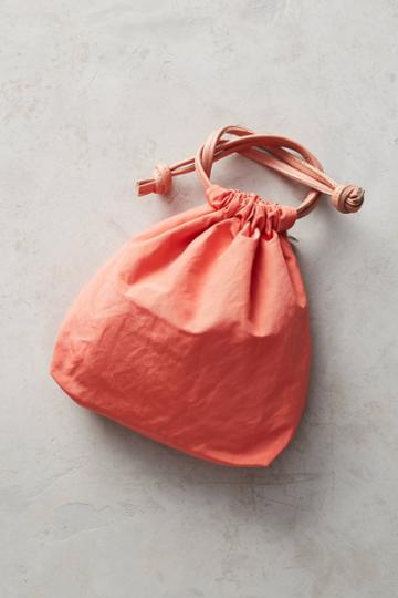 Clare V. Salmon Drawstring Pouch
