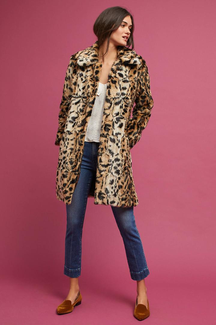 Matison Stone Leopard Print Coat
