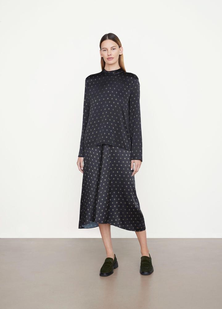 Vince Sun Dot Draped Slip Skirt