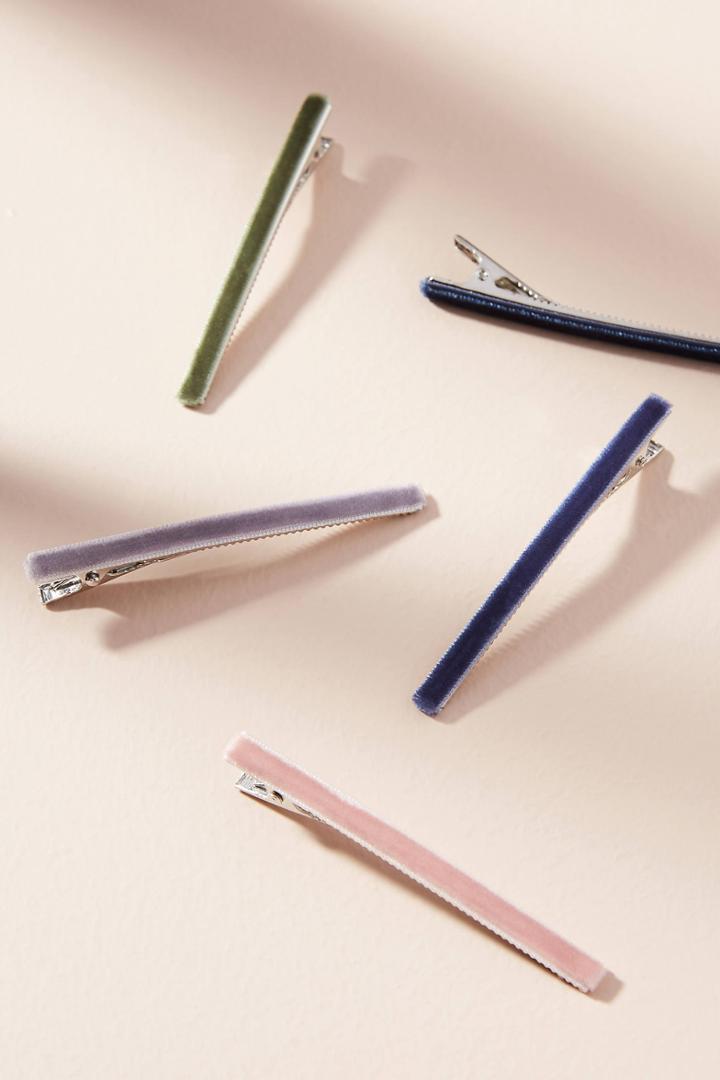 Anthropologie Velvet Hair Clip Set