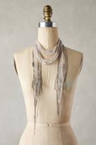 Anthropologie Floral-embroidered Skinny Scarf
