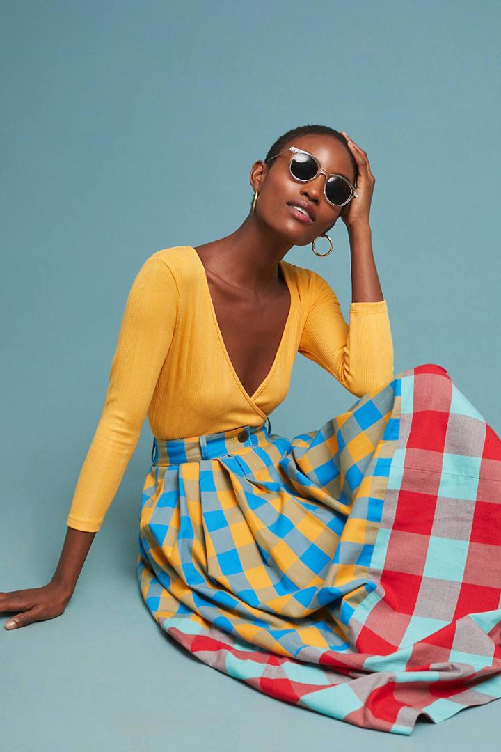 Mara Hoffman Plaid Skirt