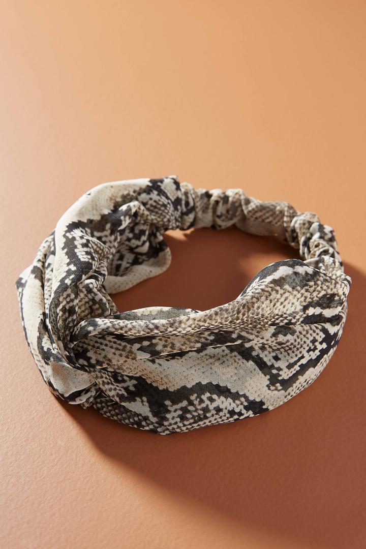 Anthropologie Snake-printed Knotted Headband