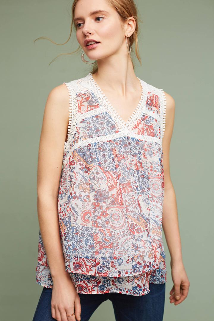 Maeve Santana Lace-trimmed Top