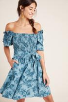 Gal Meets Glam Shiloh Off-the-shoulder Smocked Mini Dress