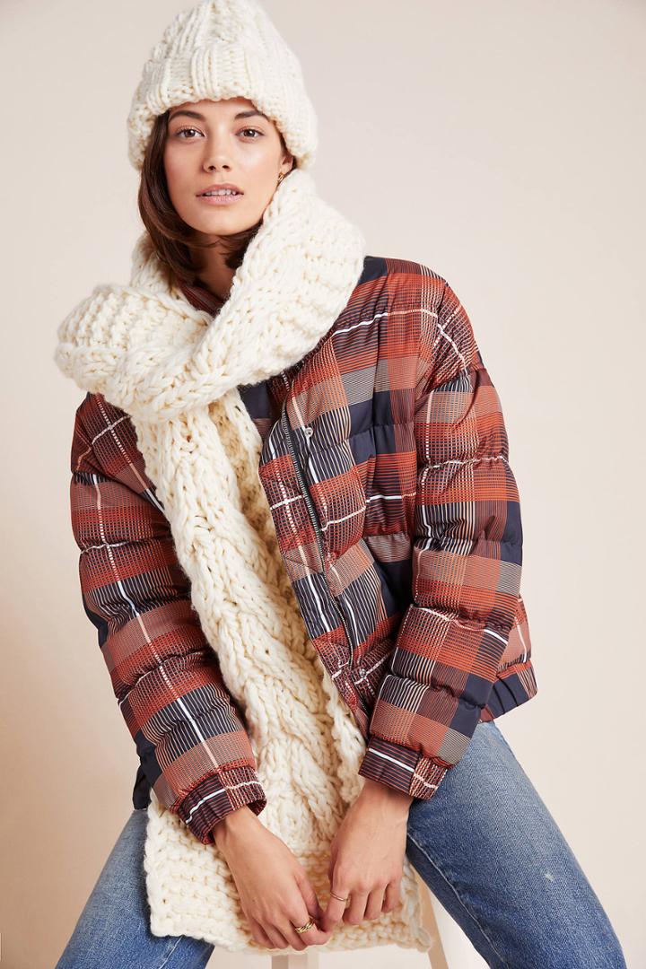 Granny's Finest Rita Cable Knit Wool Scarf