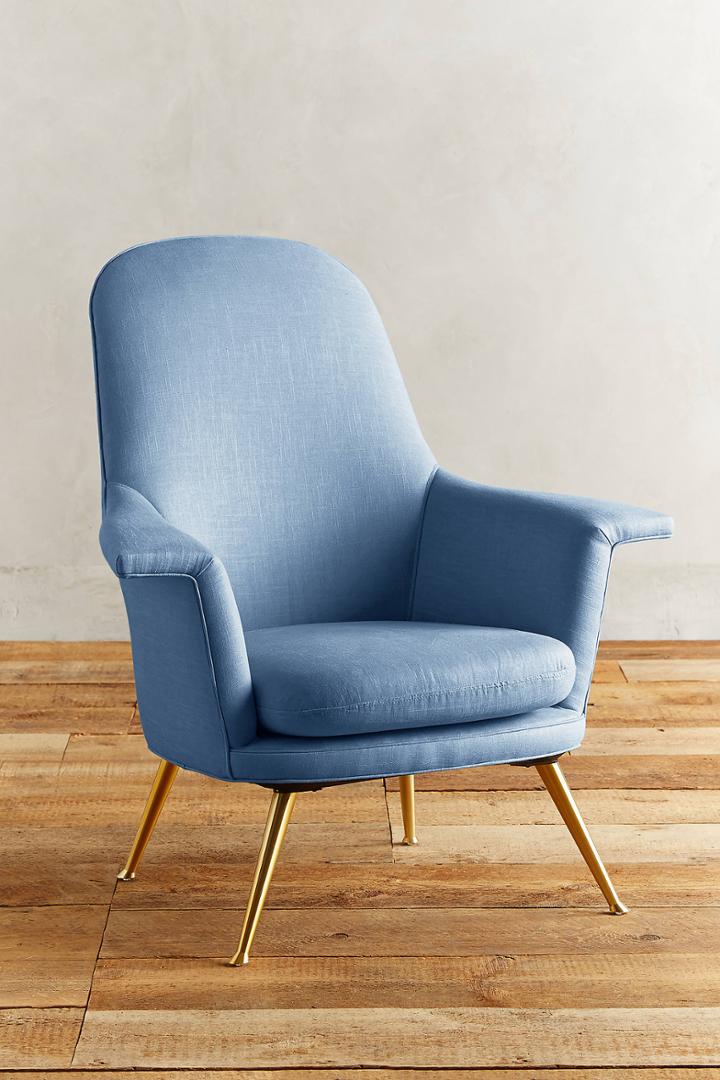 Anthropologie Linen Kimball Chair