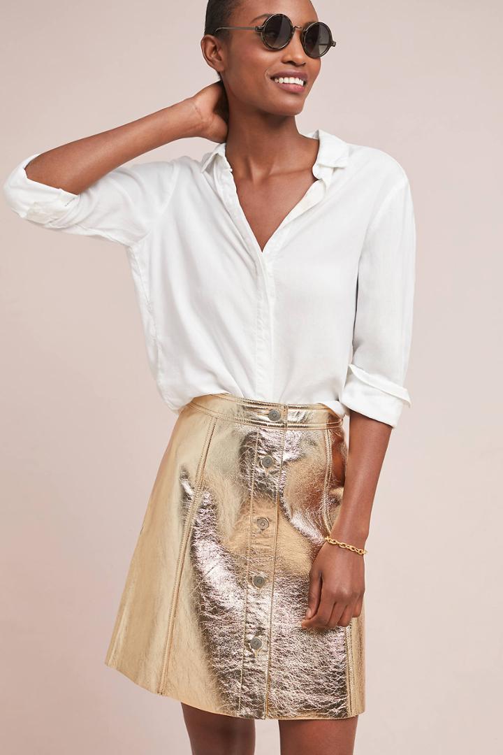 M.i.h. Golden Leather Skirt