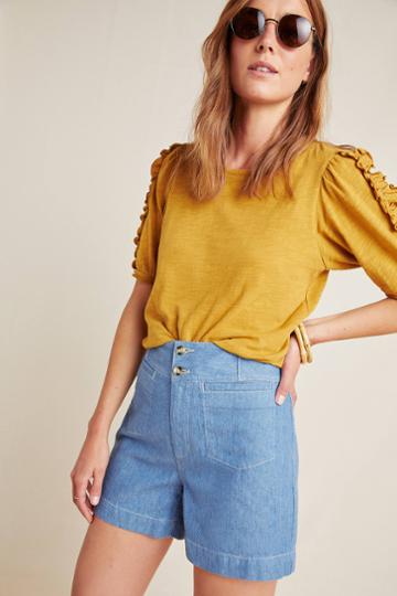 Anthropologie Ella Tailored Denim Shorts