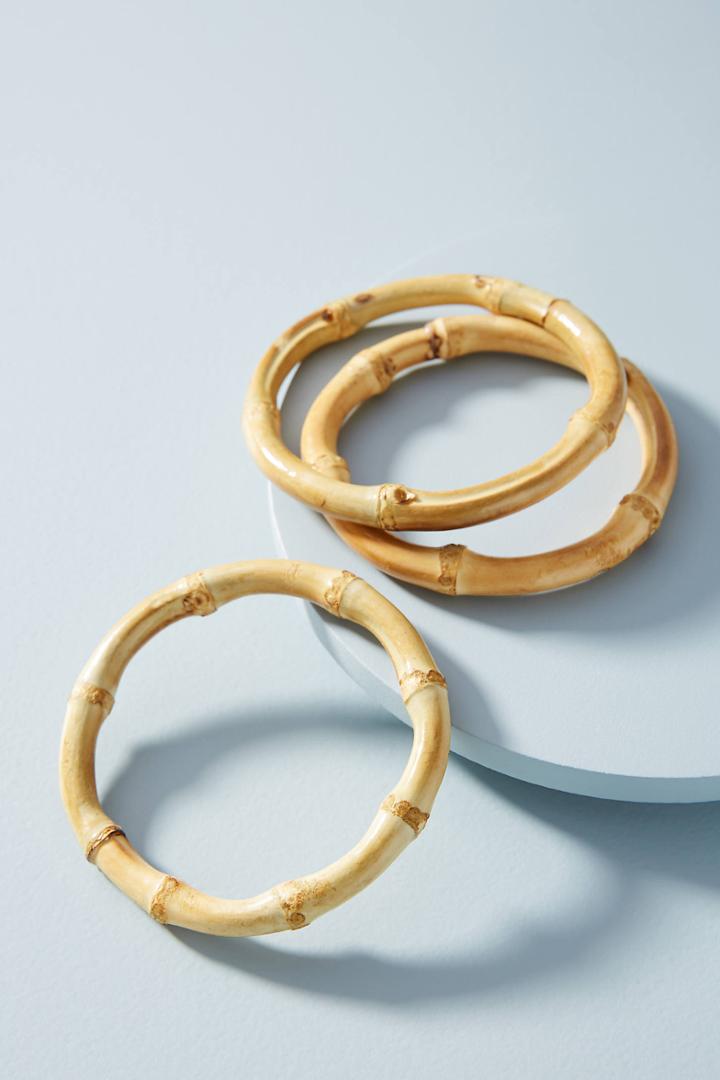 Anthropologie Bamboo Bangle Bracelet Set