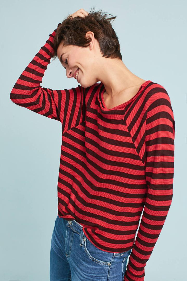 Stateside Striped Raglan Thermal Top