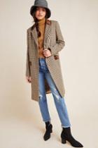 Helene Berman London Helene Berman Leopard-trimmed Plaid Coat