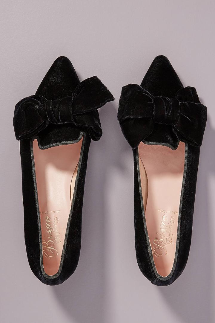 Bisue Ballerinas Velvet Bow Heels