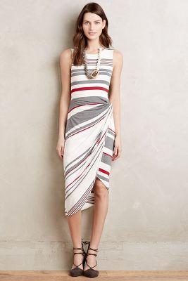 Bailey 44 Gathered Stripes Midi Dress
