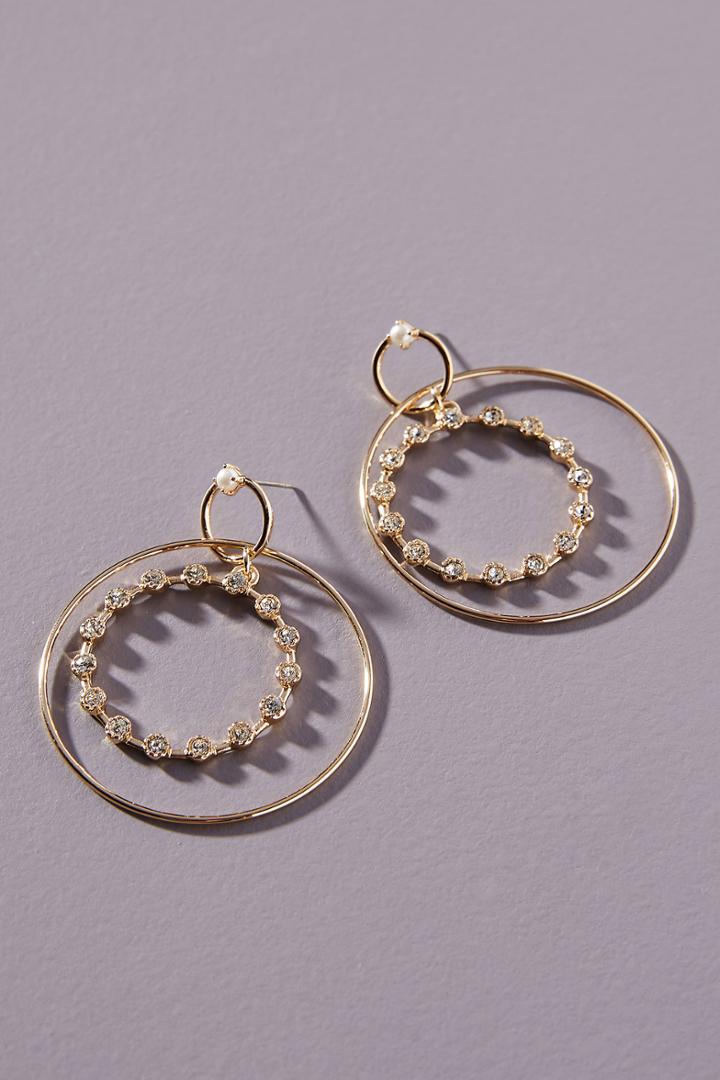 Anthropologie Kate Pearl Hoop Earrings
