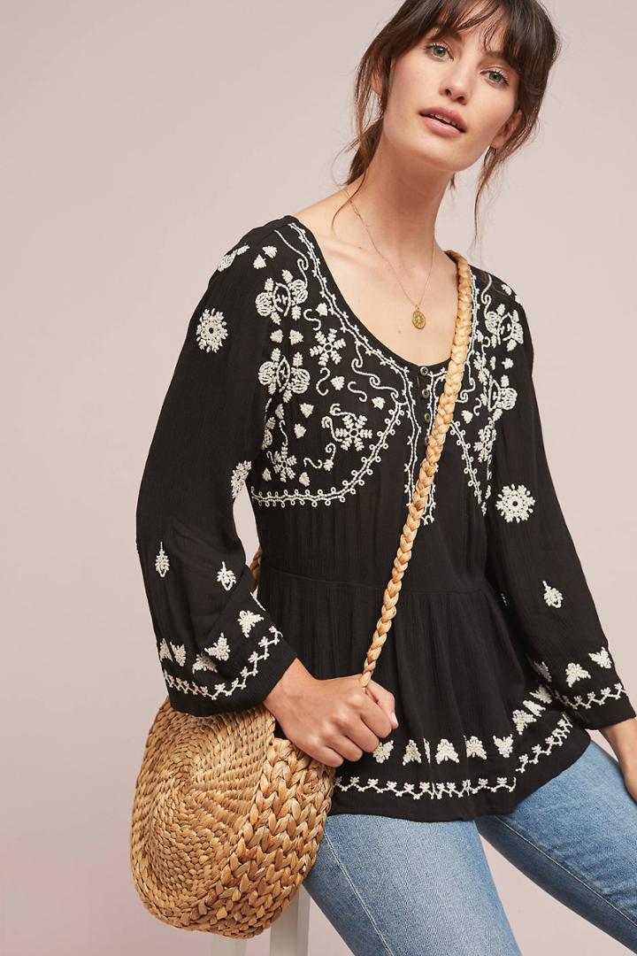 Meadow Rue Gardiner Henley Blouse